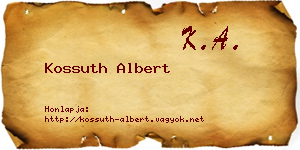 Kossuth Albert névjegykártya